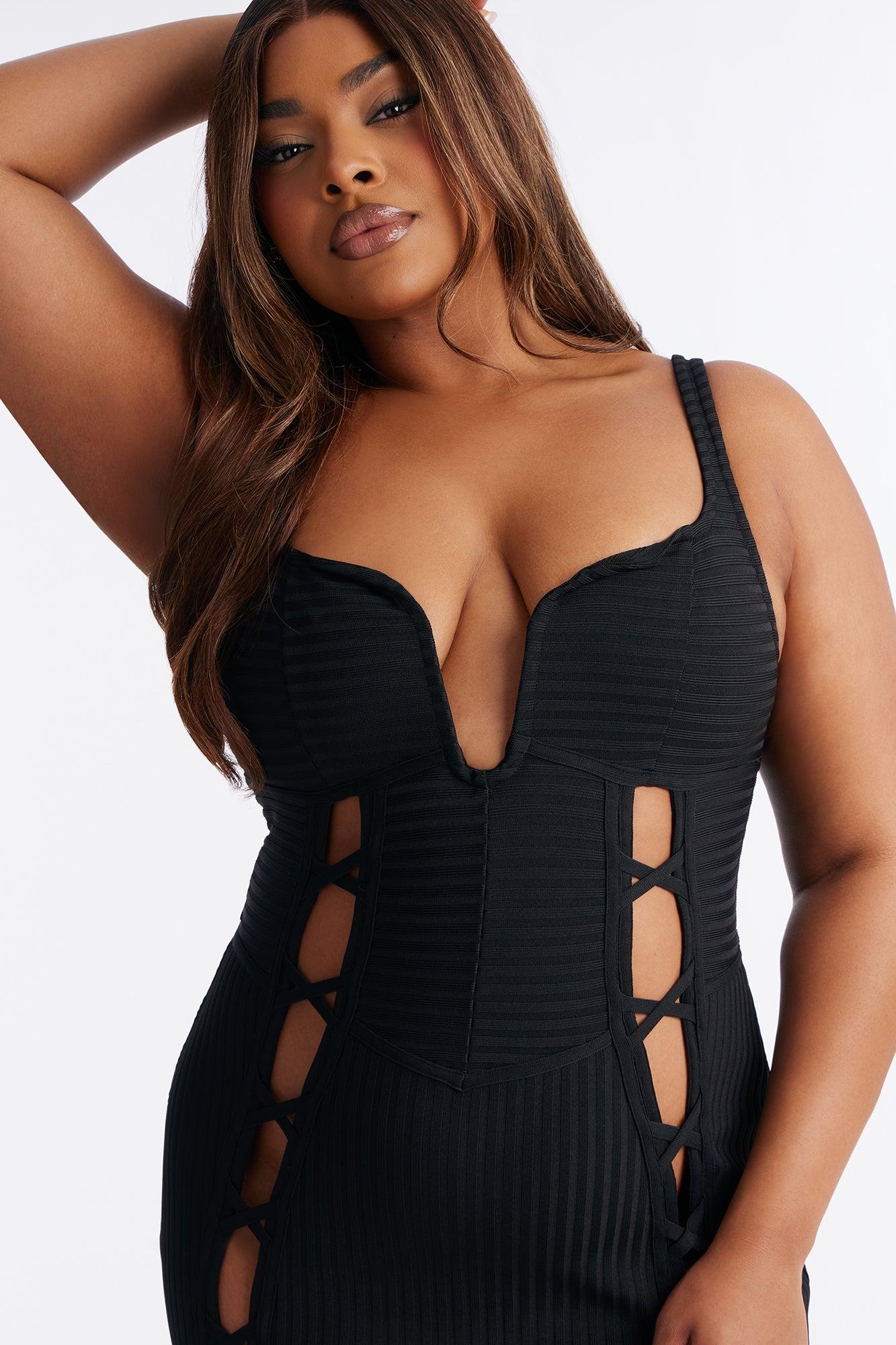 No Cuts Given Bandage Midi Dress - Black Female Product Image