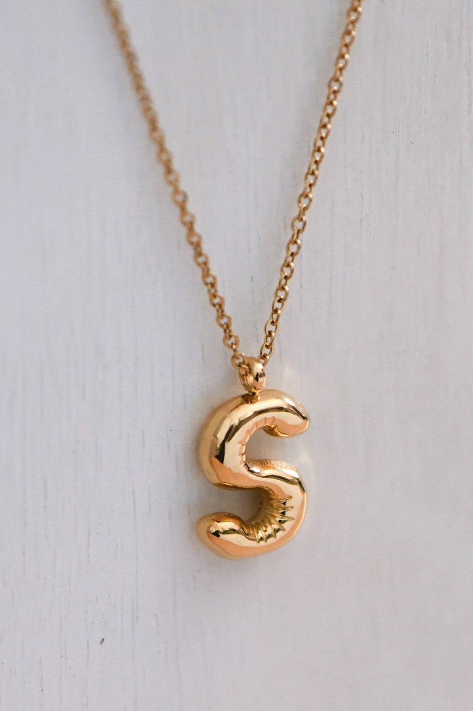 Balloon Initial Gold Necklace Product Image