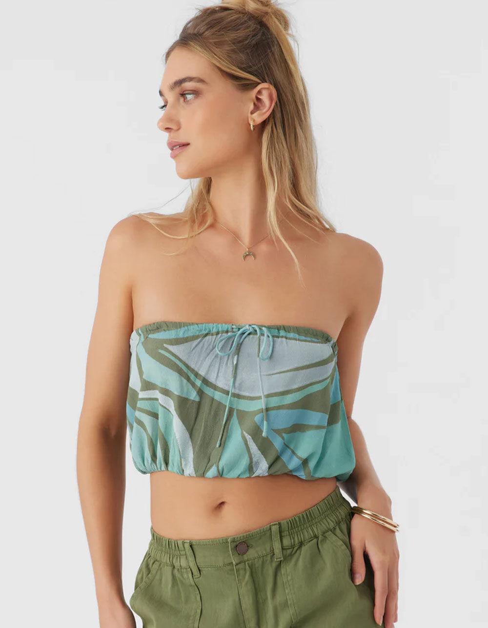 O'NEILL Danny Loreta Womens Tube Top - GREEN COMBO Product Image