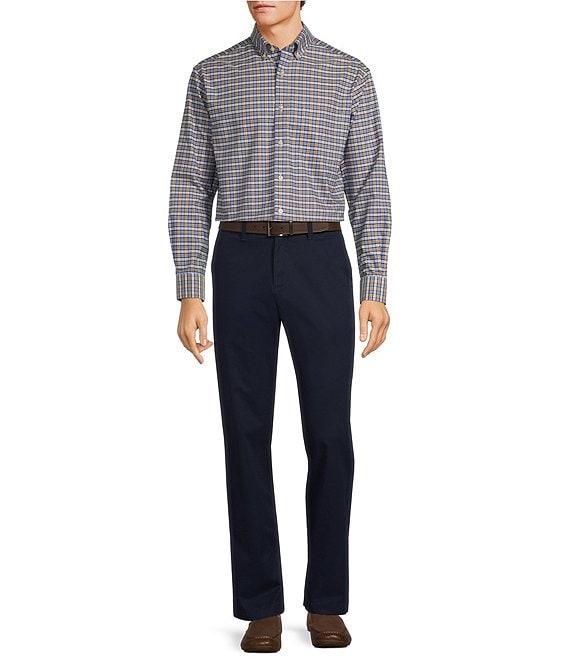 Gold Label Roundtree & Yorke Non-Iron Long Sleeve Small Plaid Pattern Oxford Sport Shirt Product Image