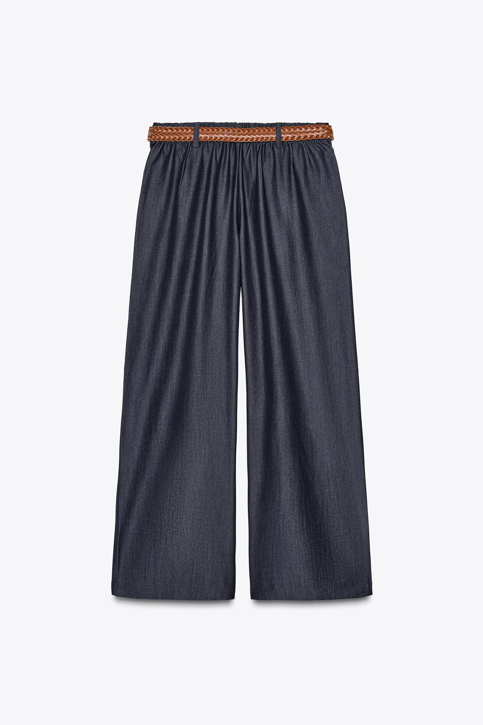 WIDE LEG BELTED PANTS Product Image