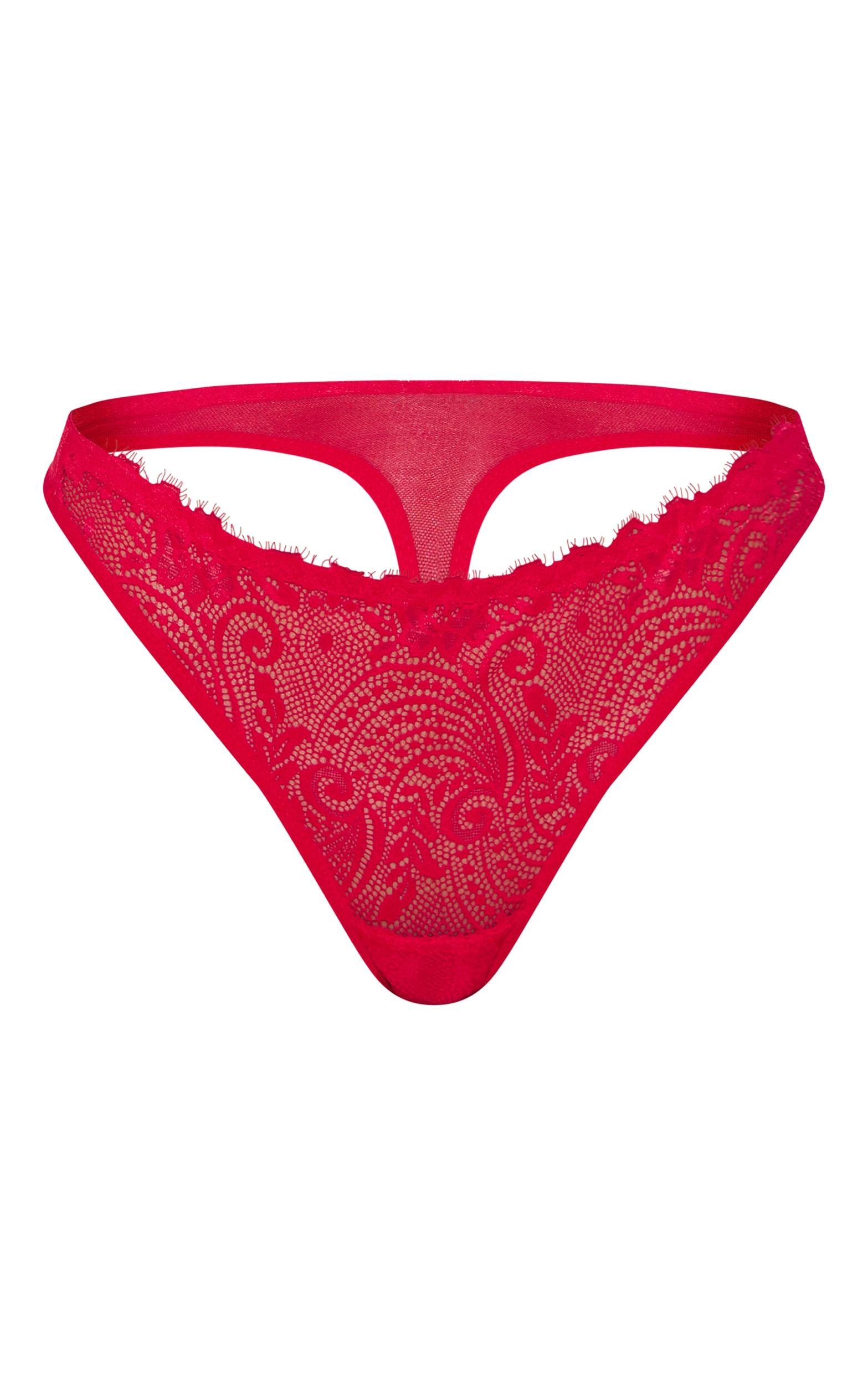Red Lace Panties Product Image