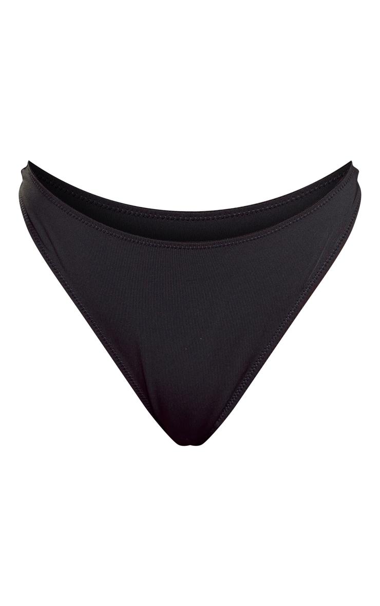 Black Microfibre Highwaist Thong Product Image