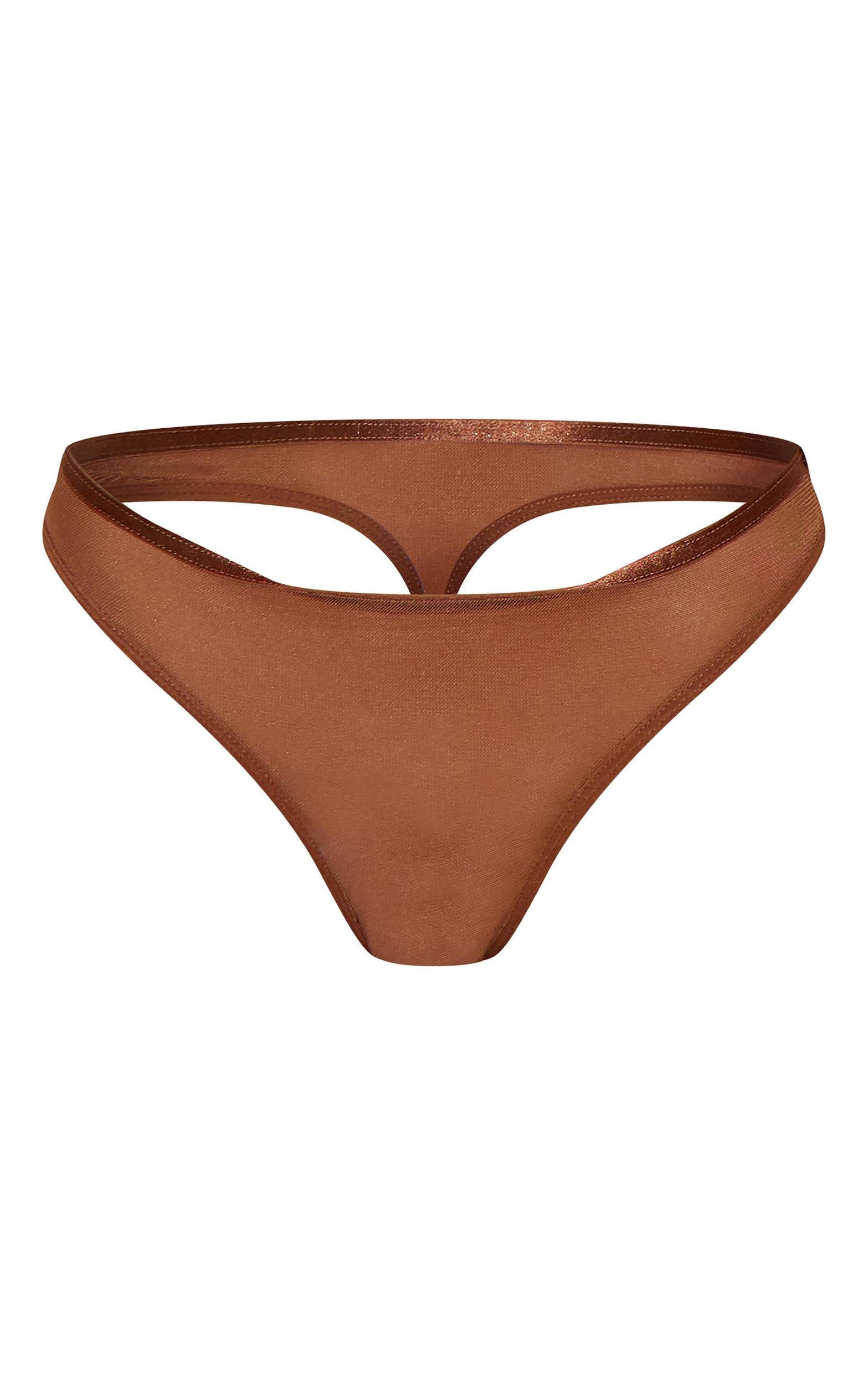 Chocolate Mesh Thong Product Image