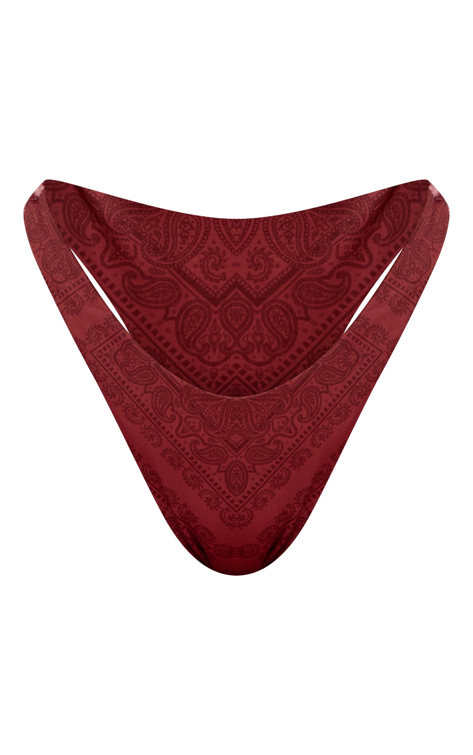 Shape Burgundy Paisely Print Bikini Bottom Product Image