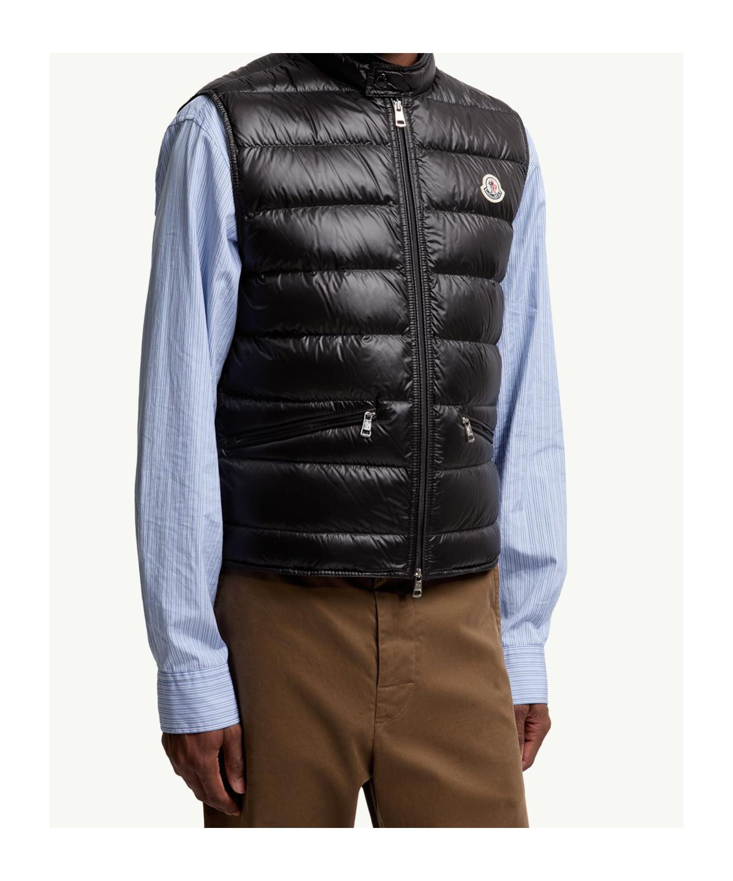 MONCLER High Collar Puffer Quilted Sleeveless Jacket In Black Product Image
