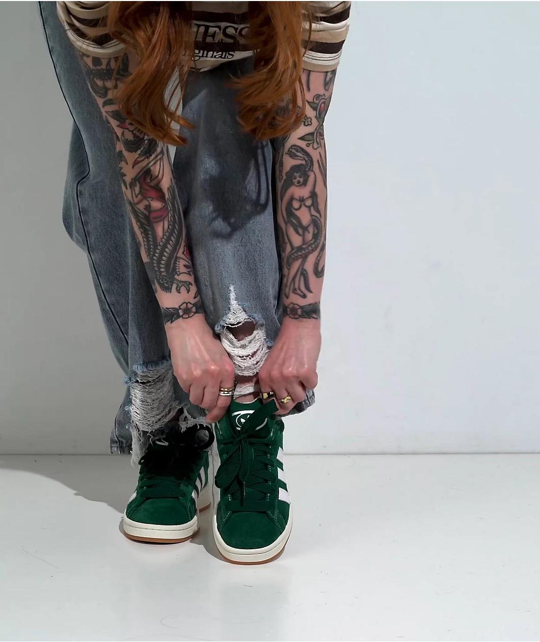 adidas Originals Campus 00s Dark Green & Cloud White Shoes Product Image