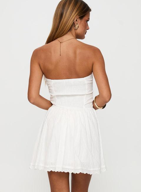 Mirella Strapless Mini Dress White Product Image