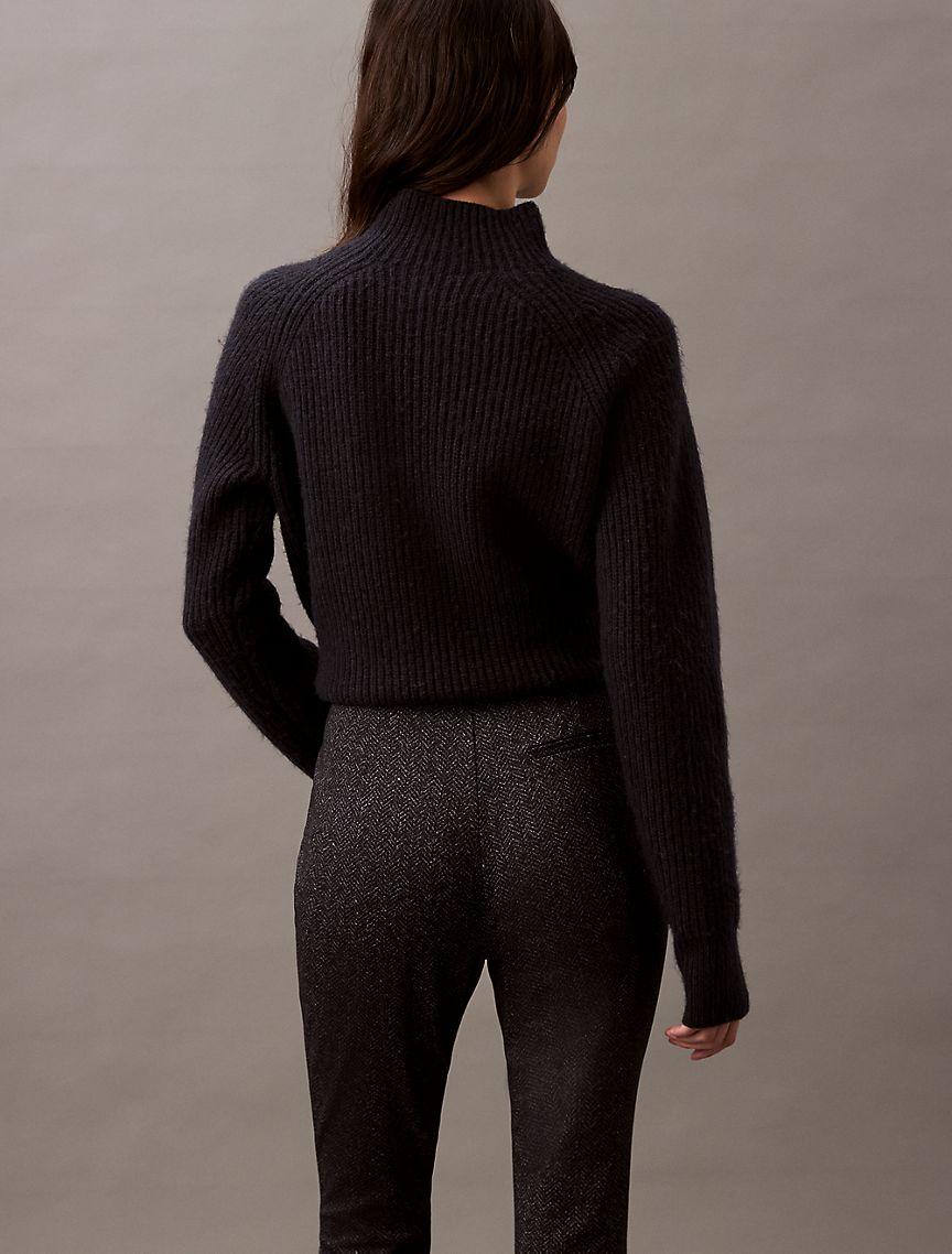 Ponte Herringbone Print Skinny Fit Pants Product Image