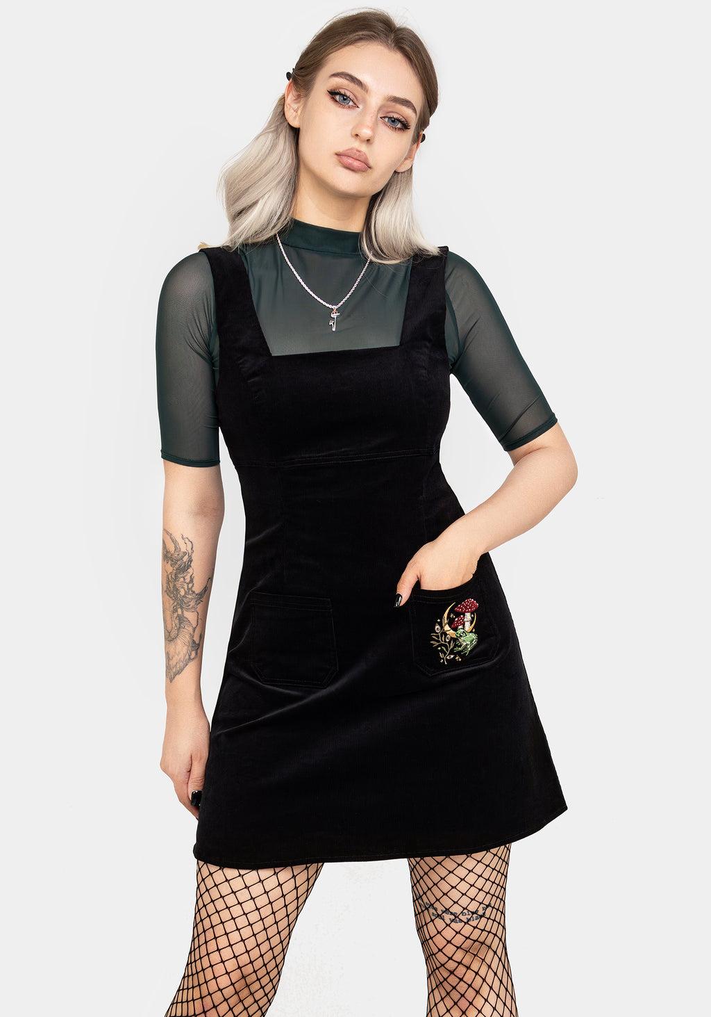 Swamplife Embroidered Cord Mini Pinafore Dress Product Image