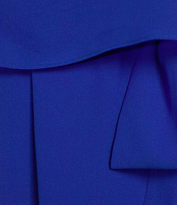 Jessica Howard Plus Size Short Sleeve Crew Neck Tie Waist Chiffon Hi-Low Maxi Dress Product Image