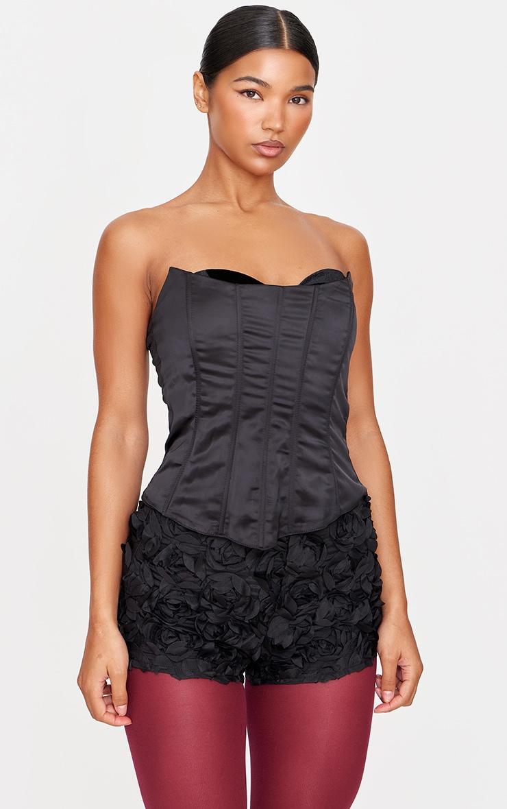  Black Rose Organza Panties Hot Pants Product Image