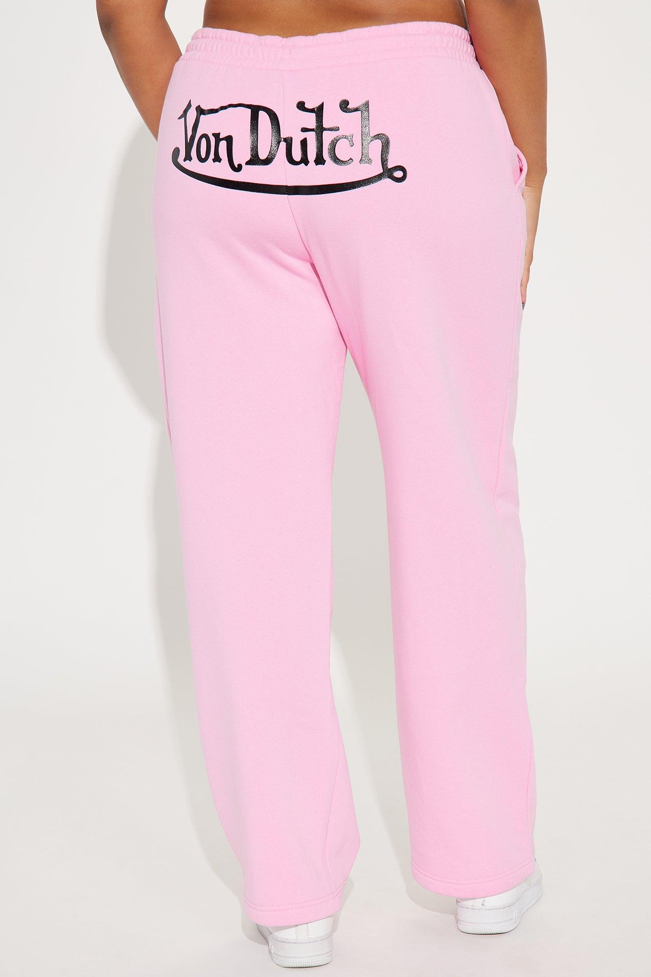 Von Dutch Classic Wide Leg Pant - Pink Product Image