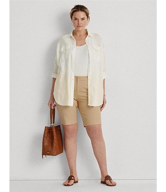 Lauren Ralph Lauren Plus Size Stretch Cotton Twill Shorts Product Image