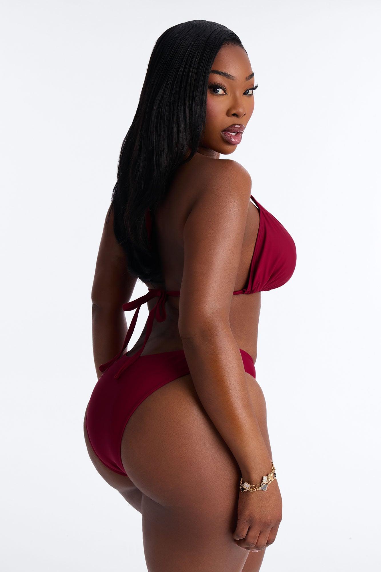 Maui Mix And Match Triangle Bikini Top - Burgundy Female Product Image