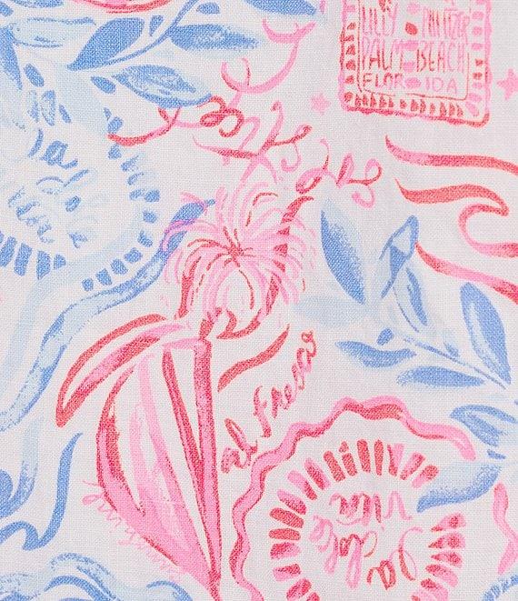 Lilly Pulitzer Mialeigh Lil Sun Sea Sand Print V-Neck Elbow Puff Sleeve Dress Product Image