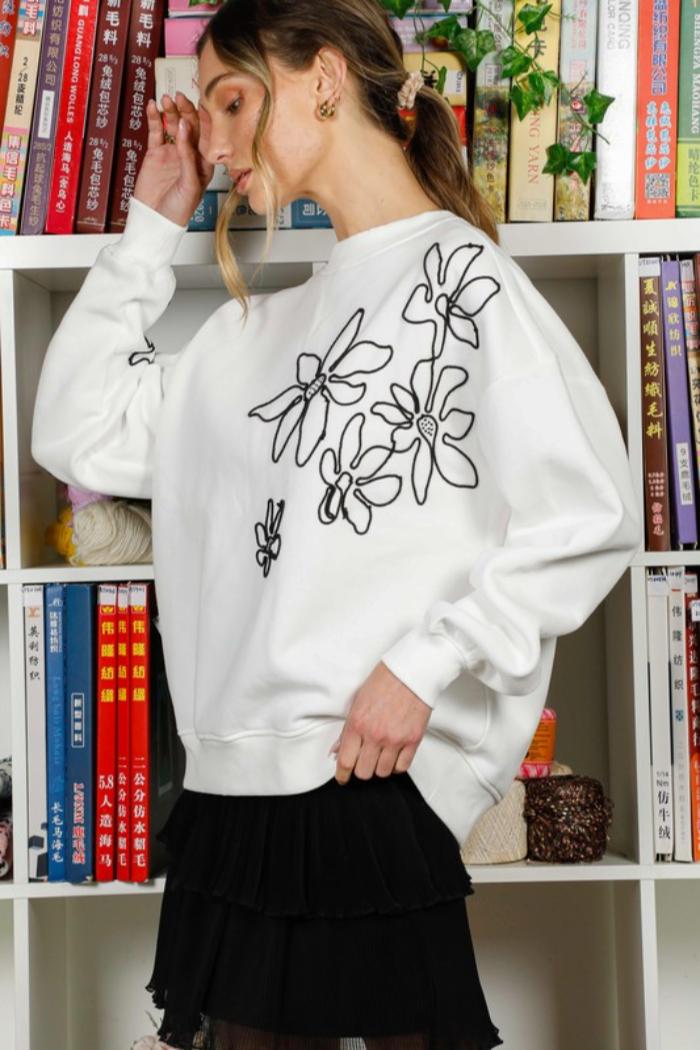 Floral Detail Sweatshirt Product Image