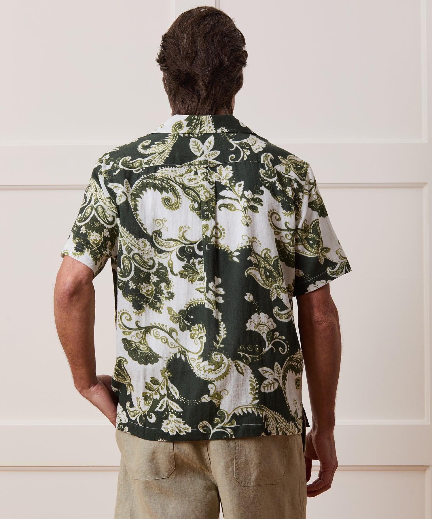 Cropped Cotton Crepe Camp Collar Shirt Product Image