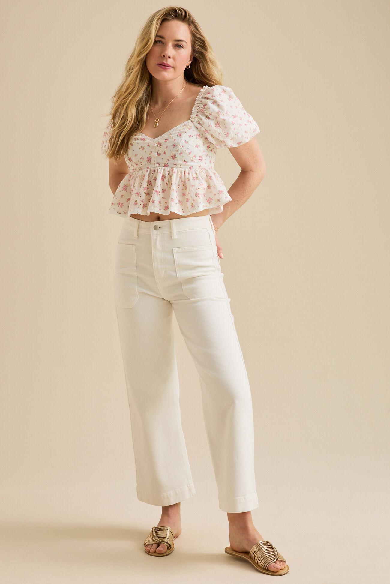 Lina Embroidered Babydoll Top Product Image