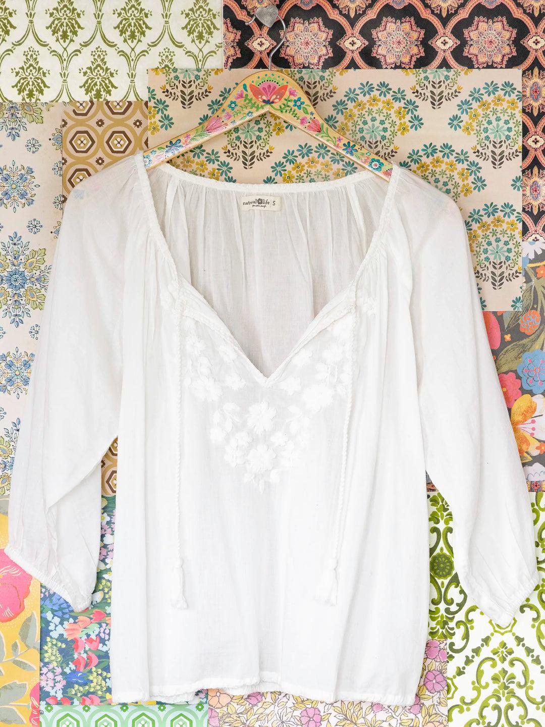 Christy Embroidered Cotton Blouse Product Image