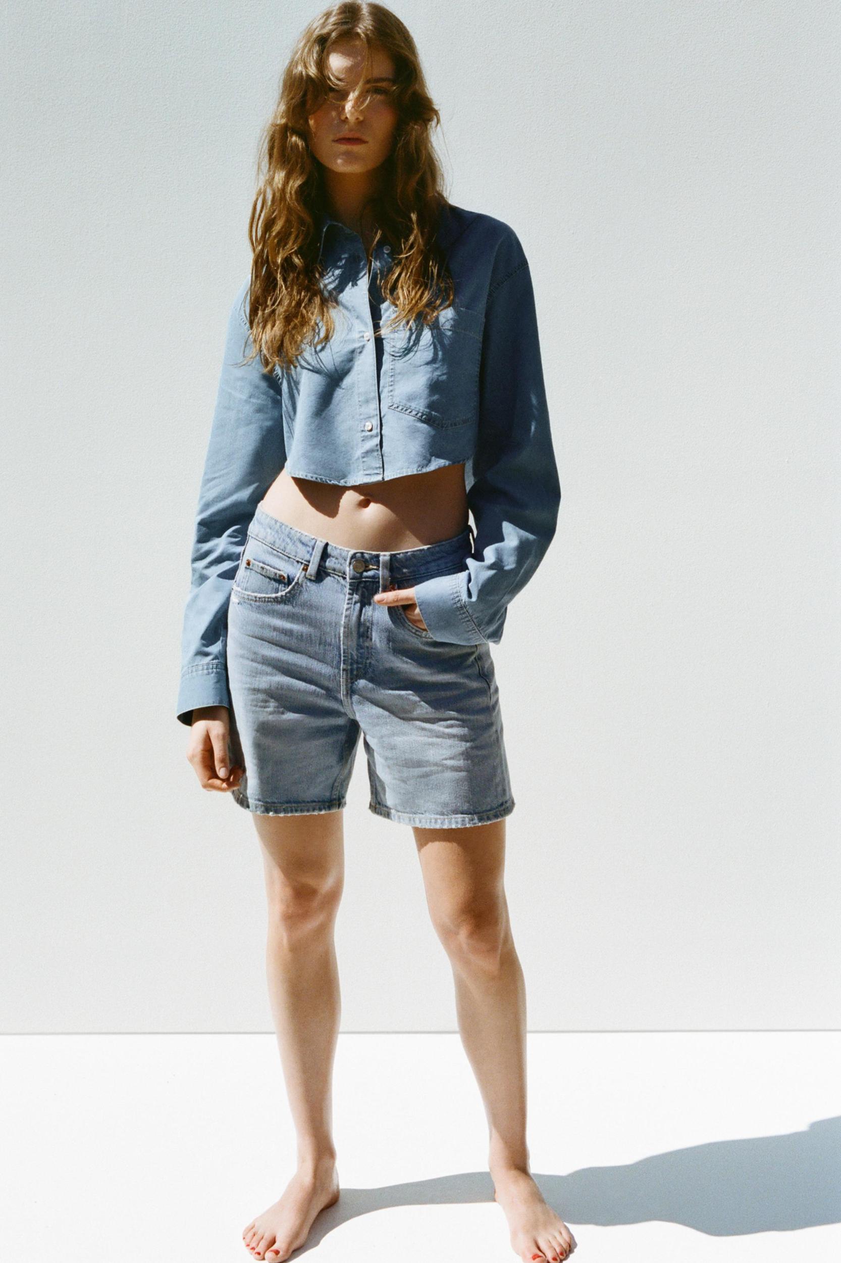 TRF MID-RISE DENIM SHORTS Product Image