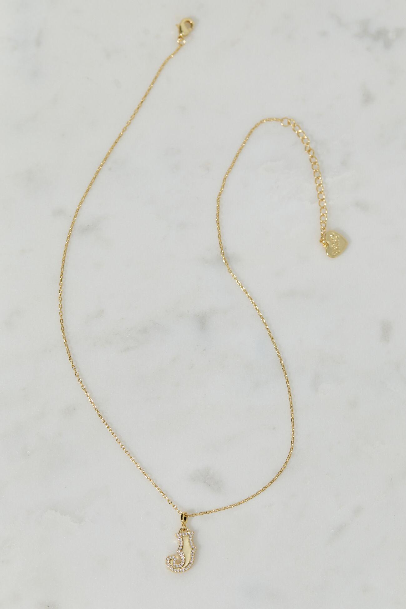 18K Gold Signature Letter Necklace -J Product Image