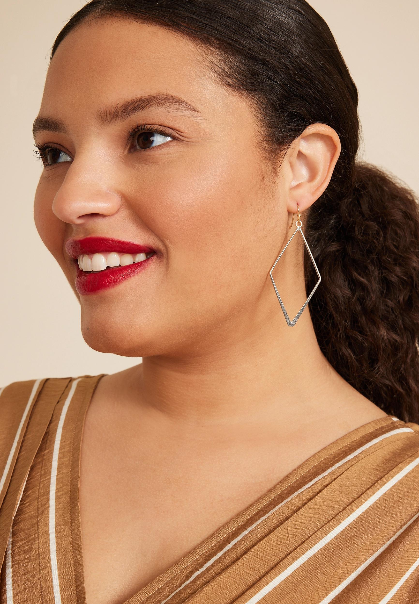 Maurices Womens 2 Pack Diamond Shape Drop Earrings Product Image