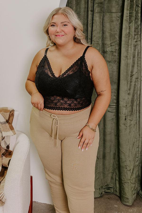 The Skye Longline Lace Bralette in Black Curves Product Image