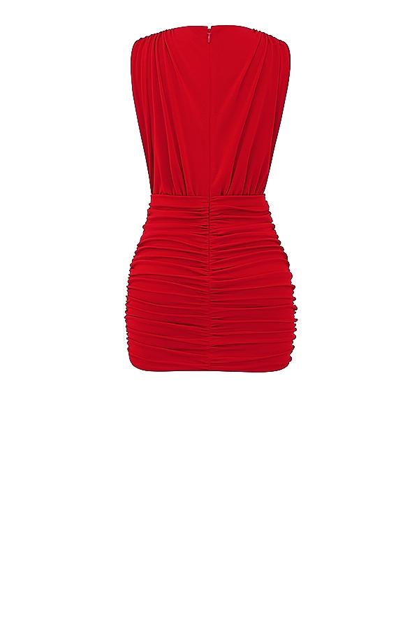 Aliza  cherry gathered mini dress Product Image