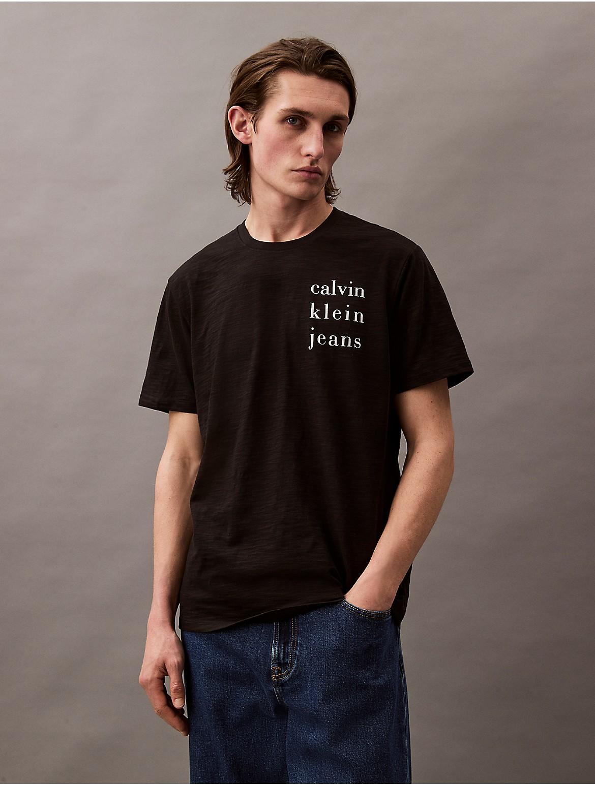 Calvin Klein Mens Spaced Logo Graphic Classic T-Shirt - Blue Product Image