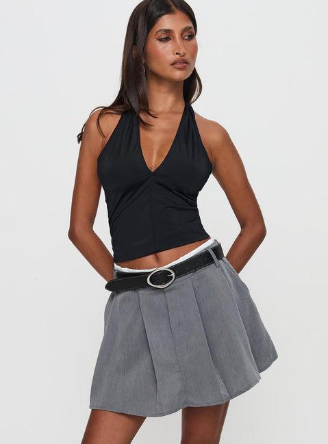 Simulations Pleated Mini Skirt Grey Product Image