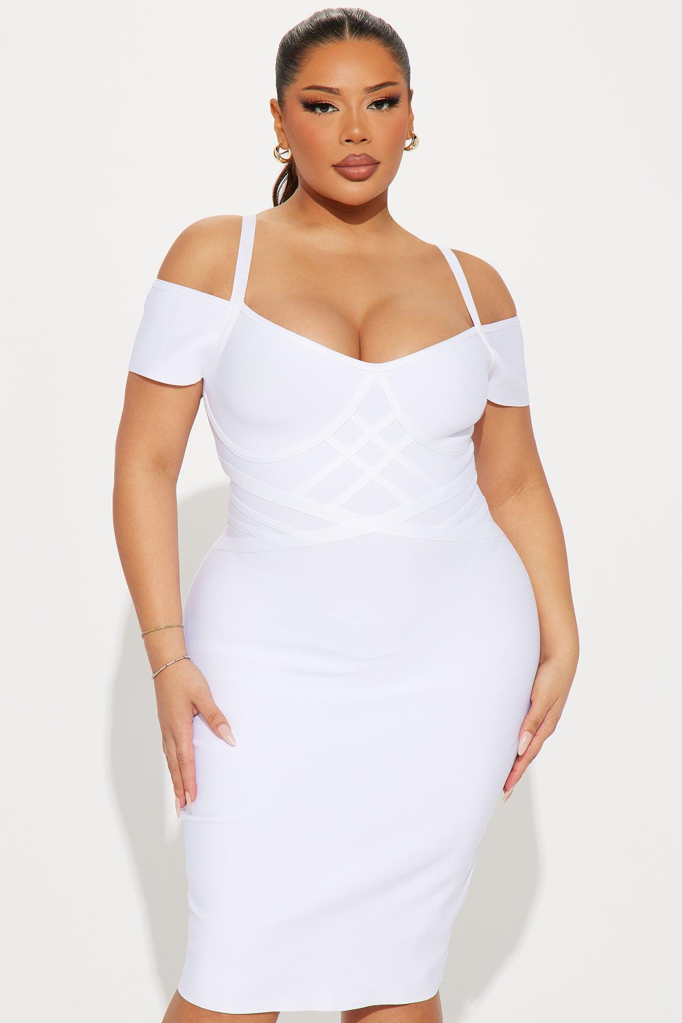 Kalina Bandage Midi Dress - White Product Image