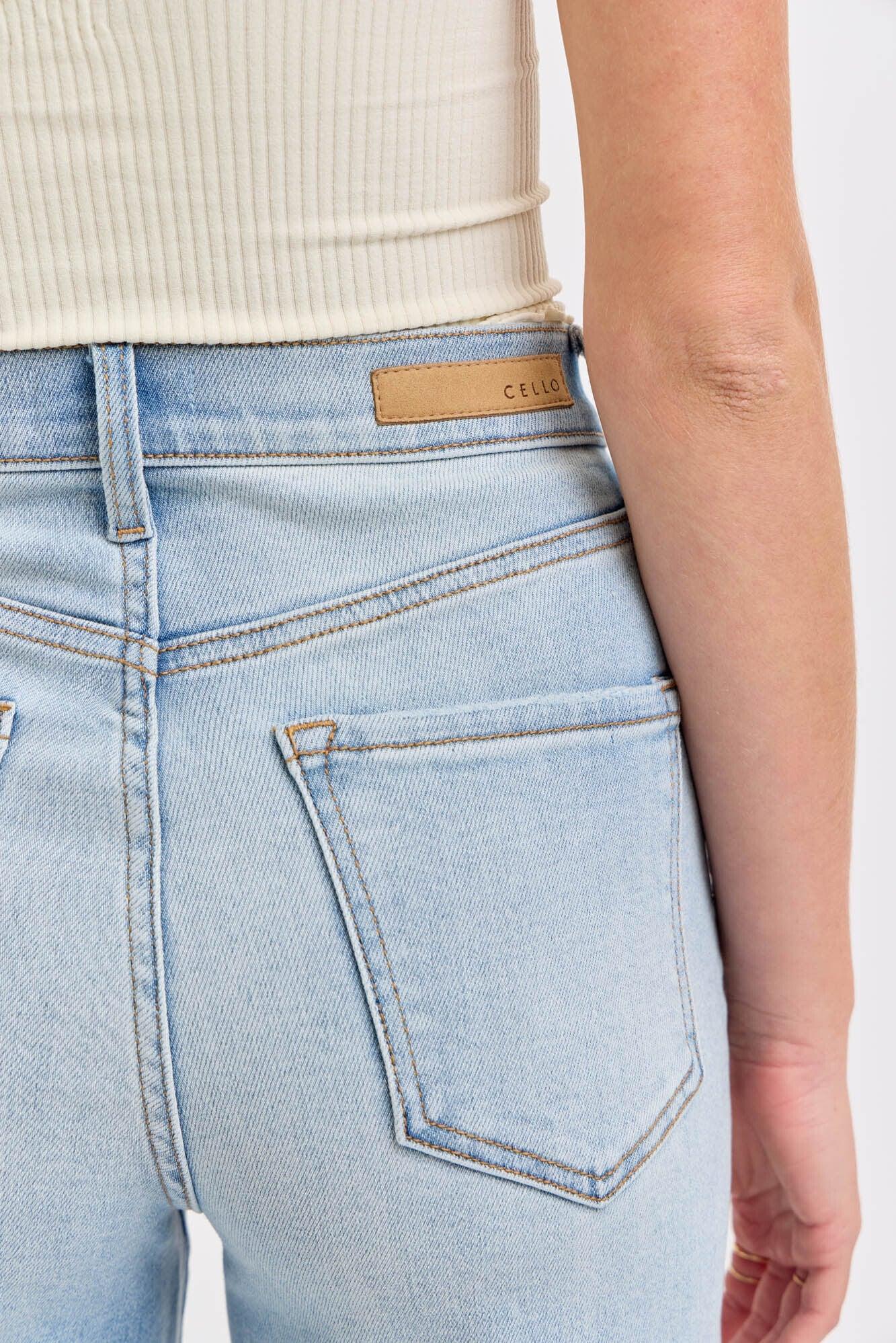 Light Wash Super High Rise Distressed Dad Jeans - FINAL SALE Product Image