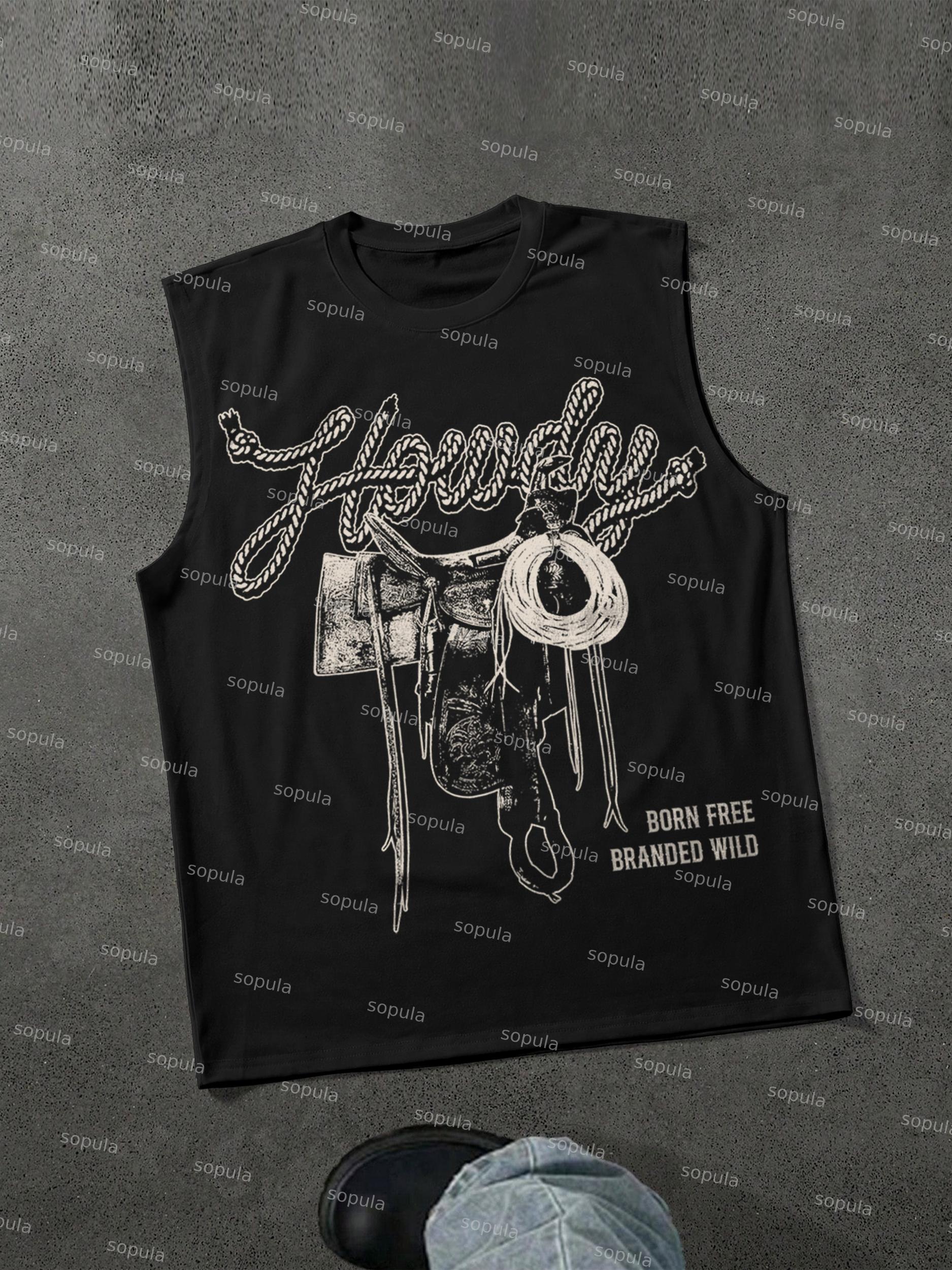 Howdy Cowboy Saddle Vintage Graphic Tank Top Product Image