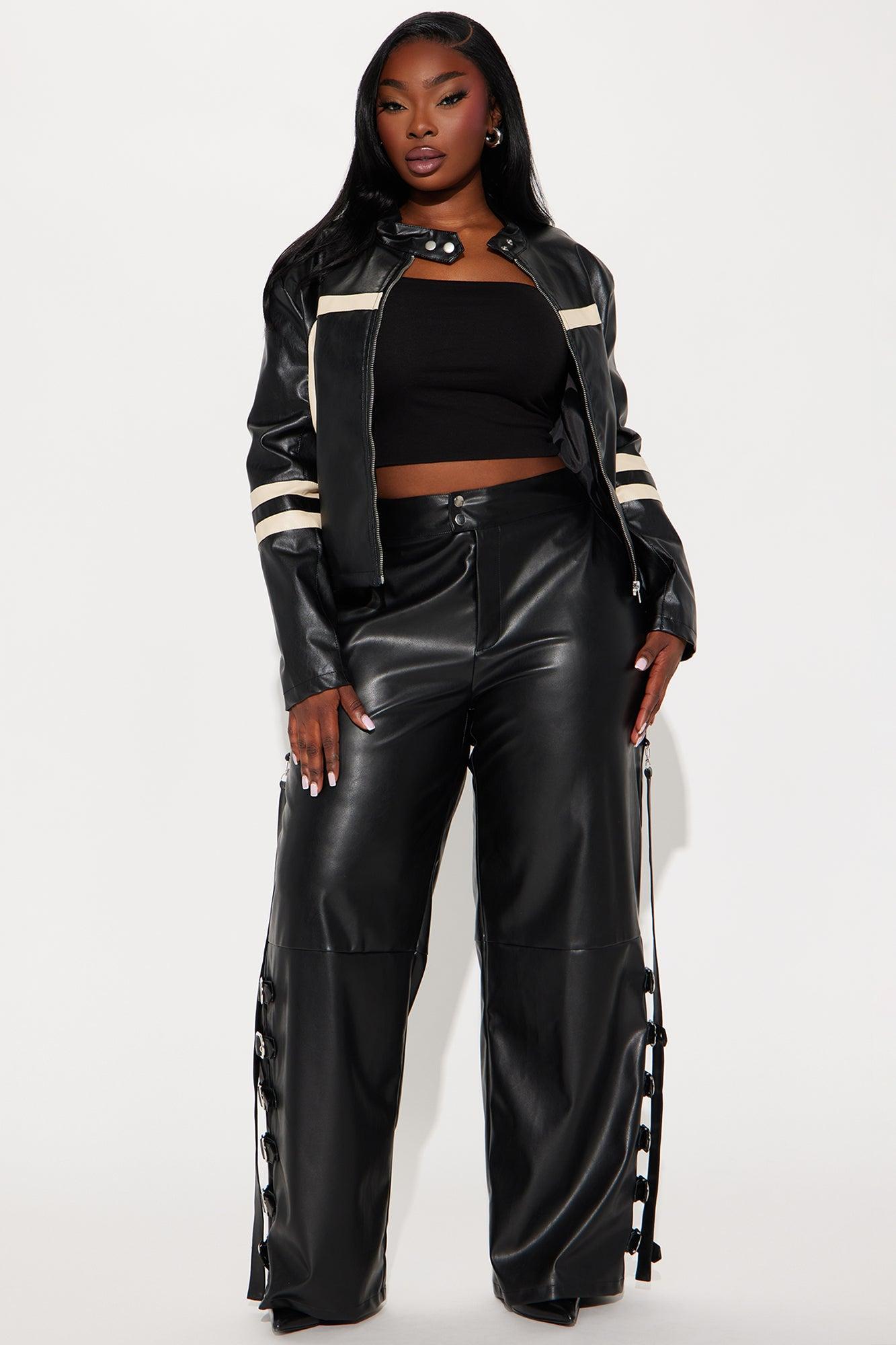 Cherry On Top Faux Leather Jacket - Black/combo Product Image