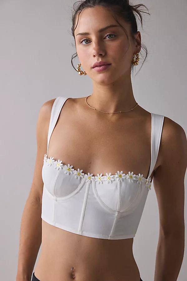 Out From Under Gillian Daisy Applique Corset Bra Top Womens at Urban Outfitters Product Image