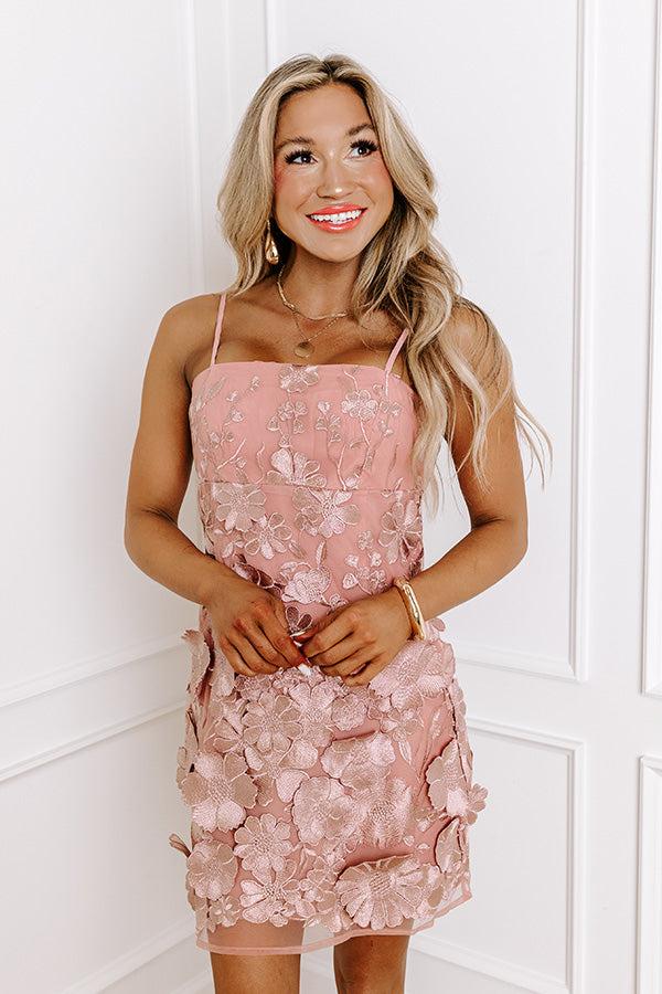 Floral Moment Embroidered Mini Dress in Blush Product Image