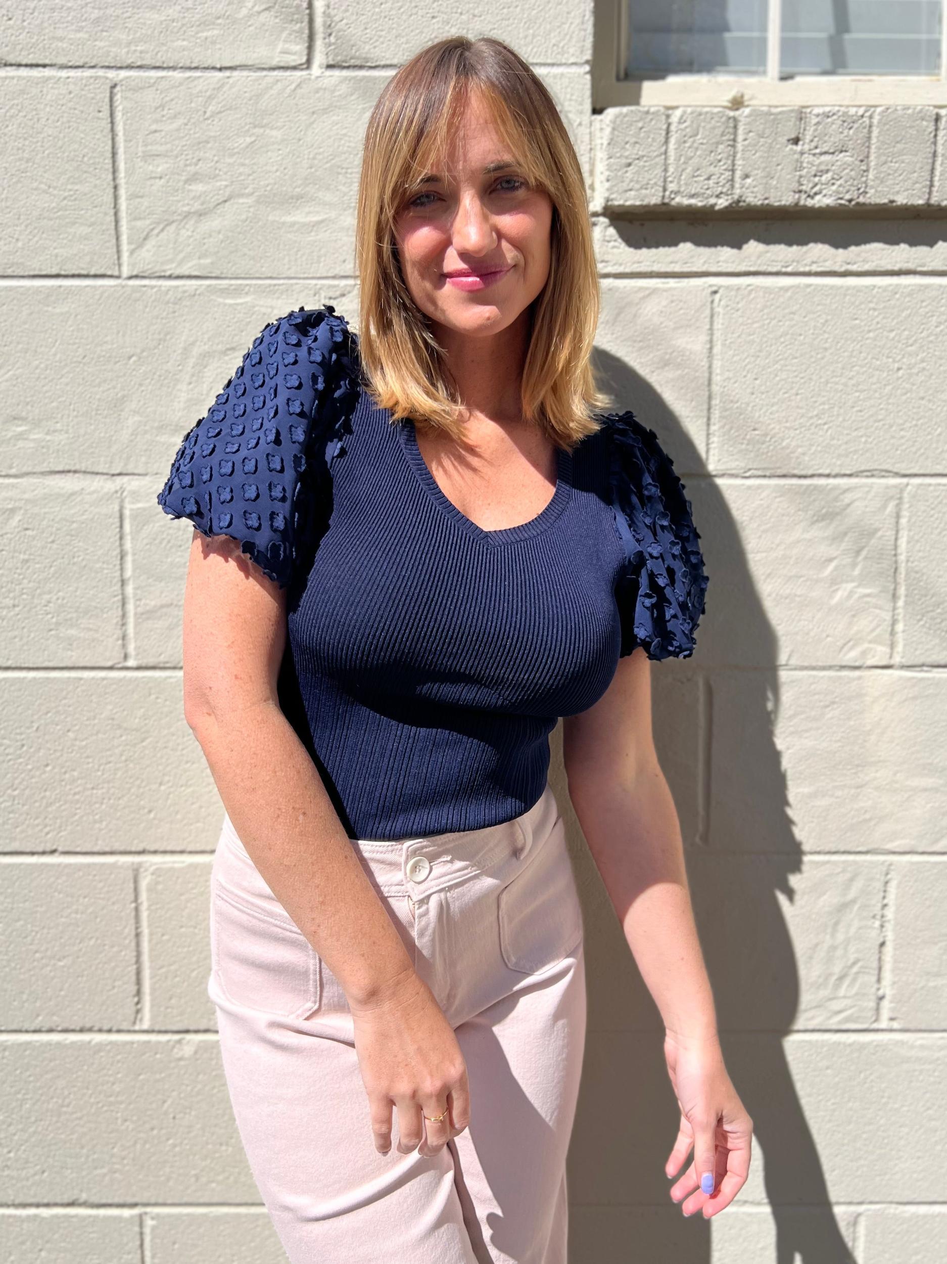 Iris Puff Sleeve Knit Top Product Image