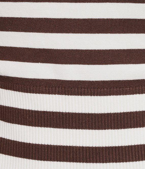 GB Striped Long Sleeve Coordinating Knit Sweater Top Product Image