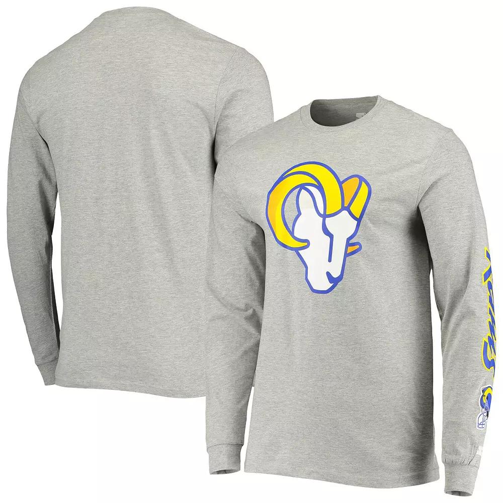 Men's Starter Heathered Gray Los Angeles Rams Halftime Long Sleeve T-Shirt, Size: Medium, Grey Product Image