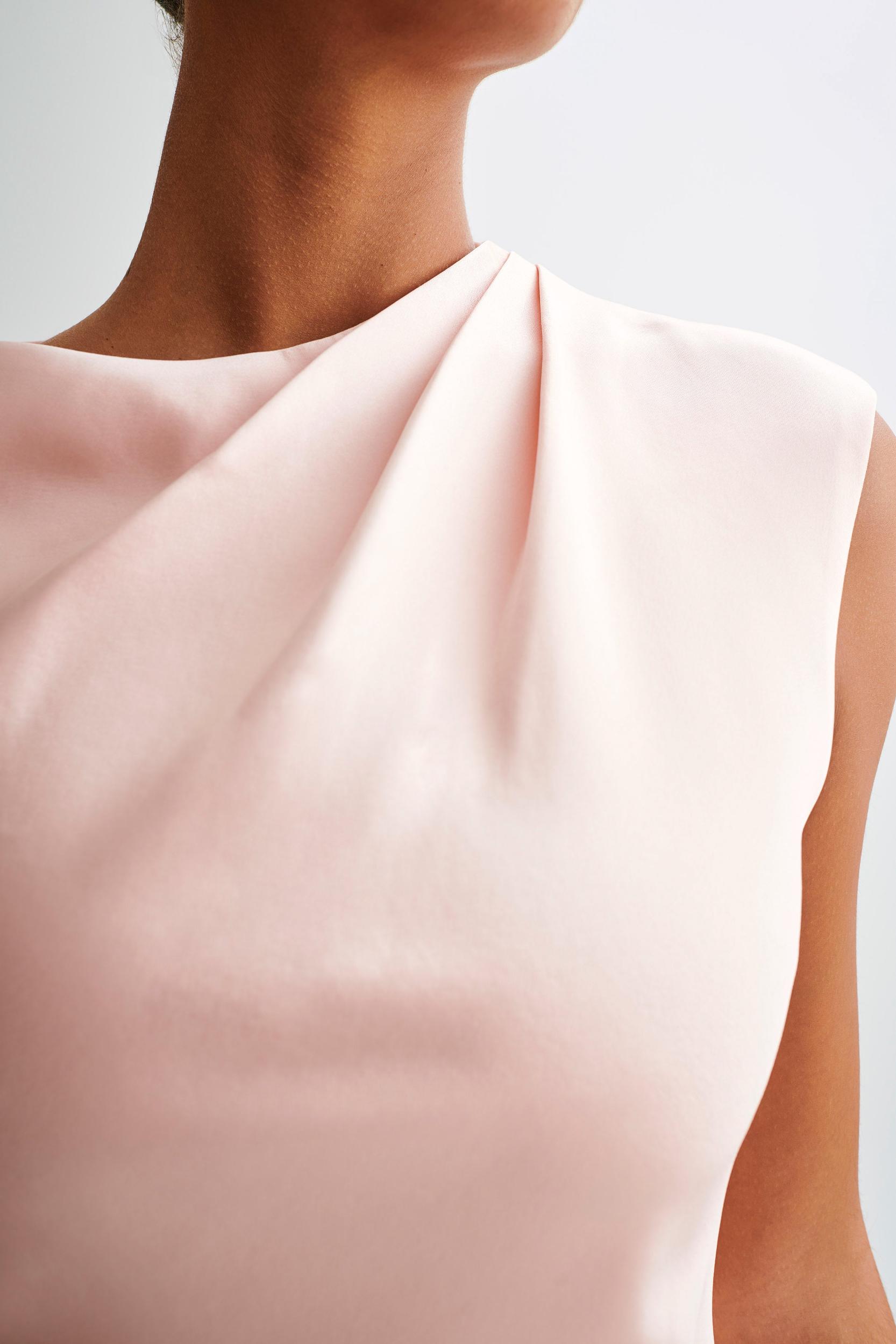 Granger Satin Structured Mini Dress - Pale Pink Product Image