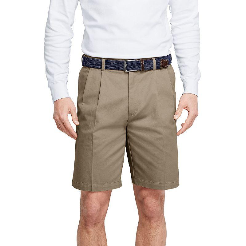 Men's Lands' End Comfort Waist 9-inch No-Iron Pleated Chino Shorts,  Product Image