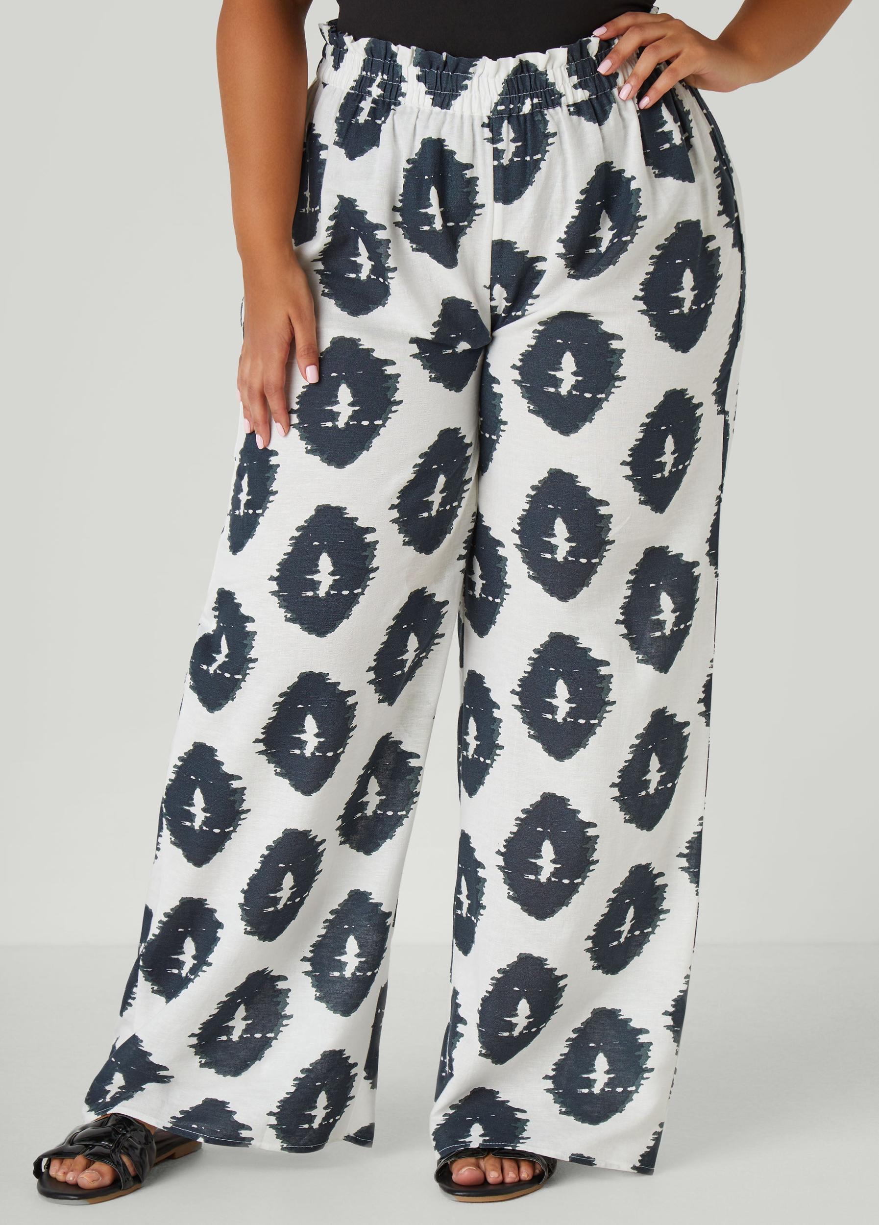Ikat Print Wide Leg Pants Product Image