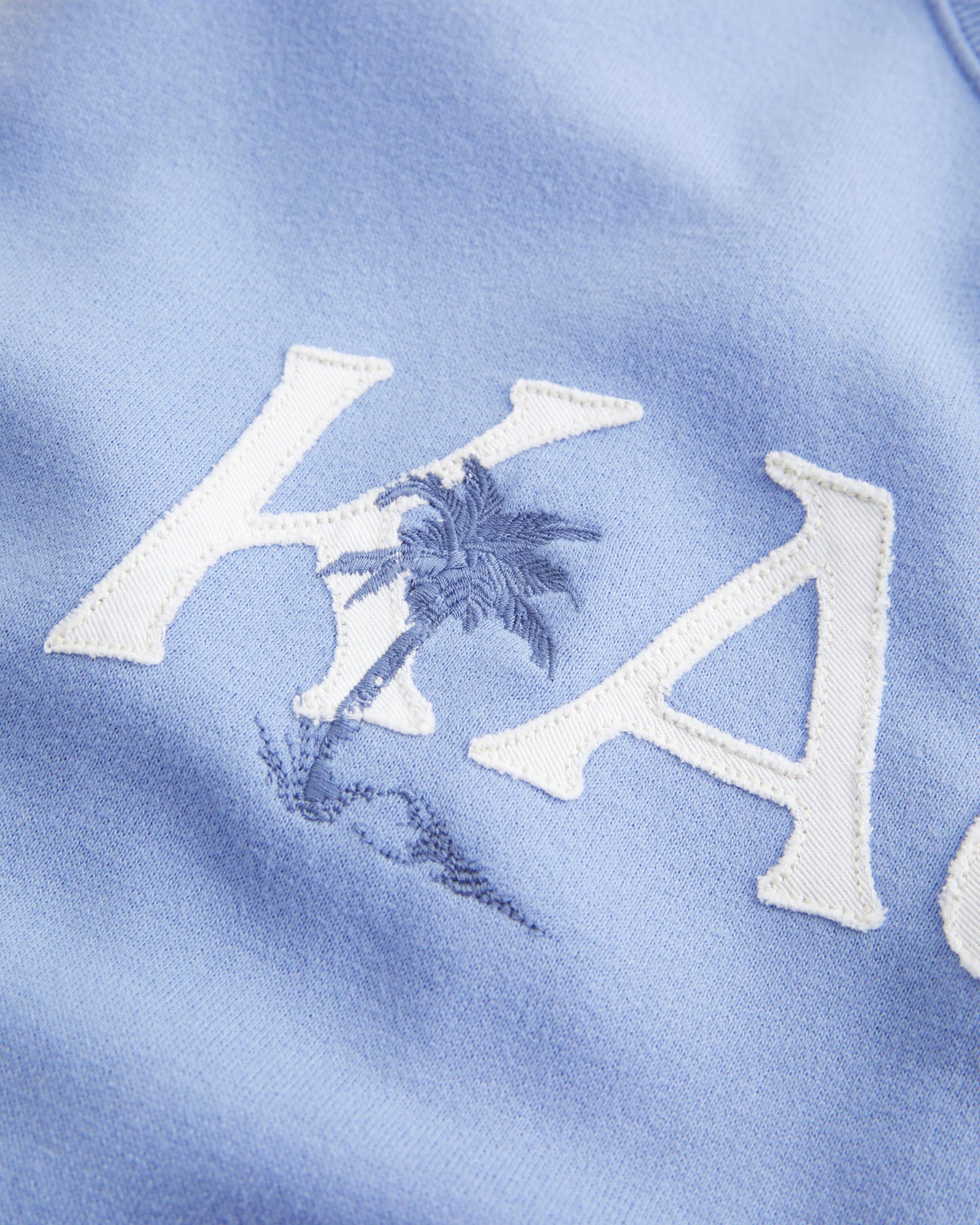 Oversized Ocean Beach Graphic Crew Sweatshirt Product Image