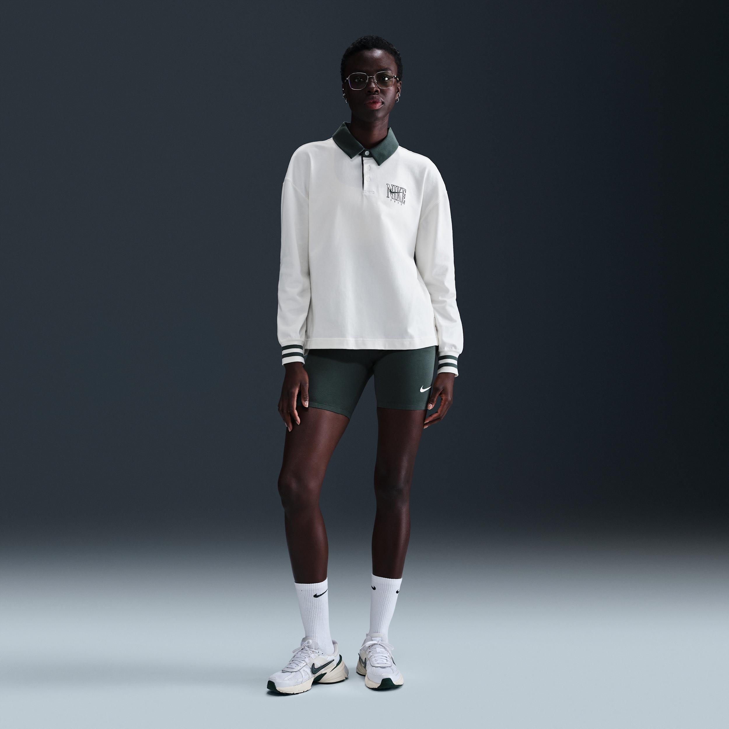 Women's Nike Sportswear Essential Oversized Long-Sleeve Polo Product Image