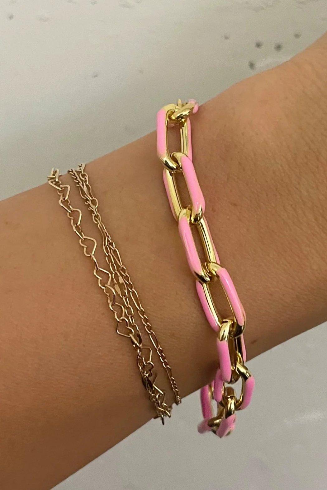 Penny Pink Acrylic Chain Bracelet Product Image