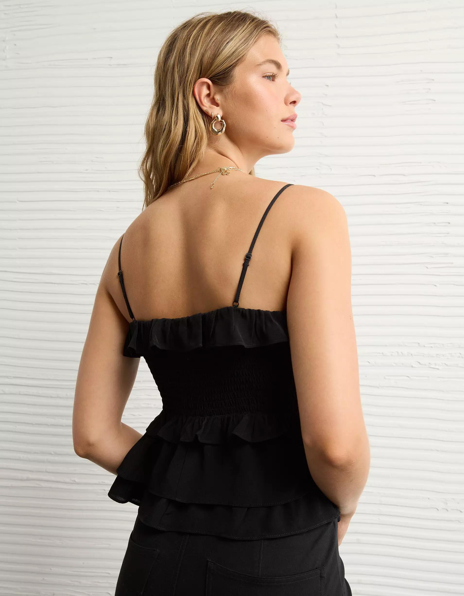 AE Square Neck Smocked Ruffle Cami Product Image