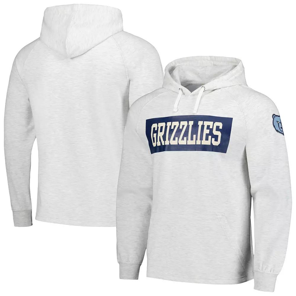 Men's Fanatics Ash Memphis Grizzlies Softhand Raglan Tri-Blend Pullover Hoodie,  Product Image