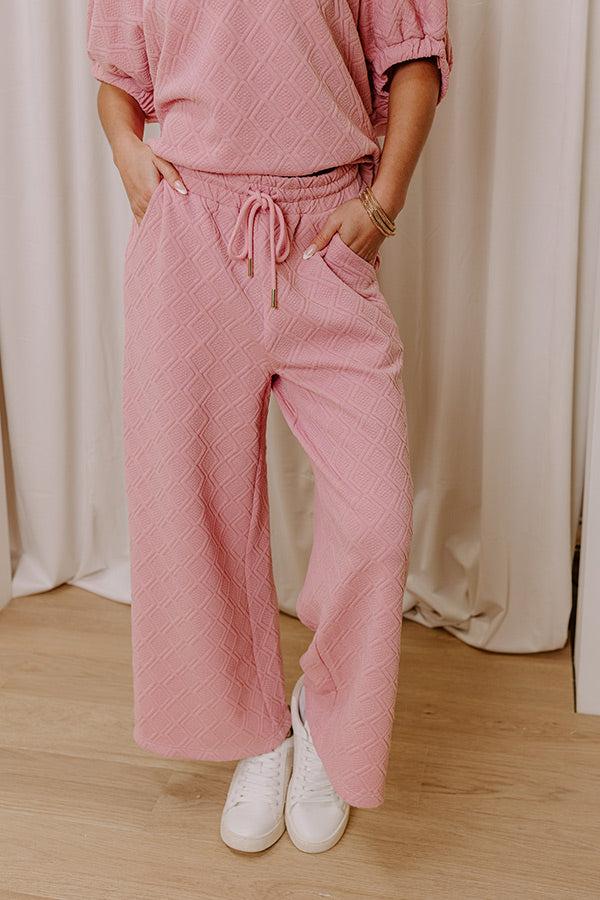 First Class Flight High Waist Knit Pants in Pink Product Image