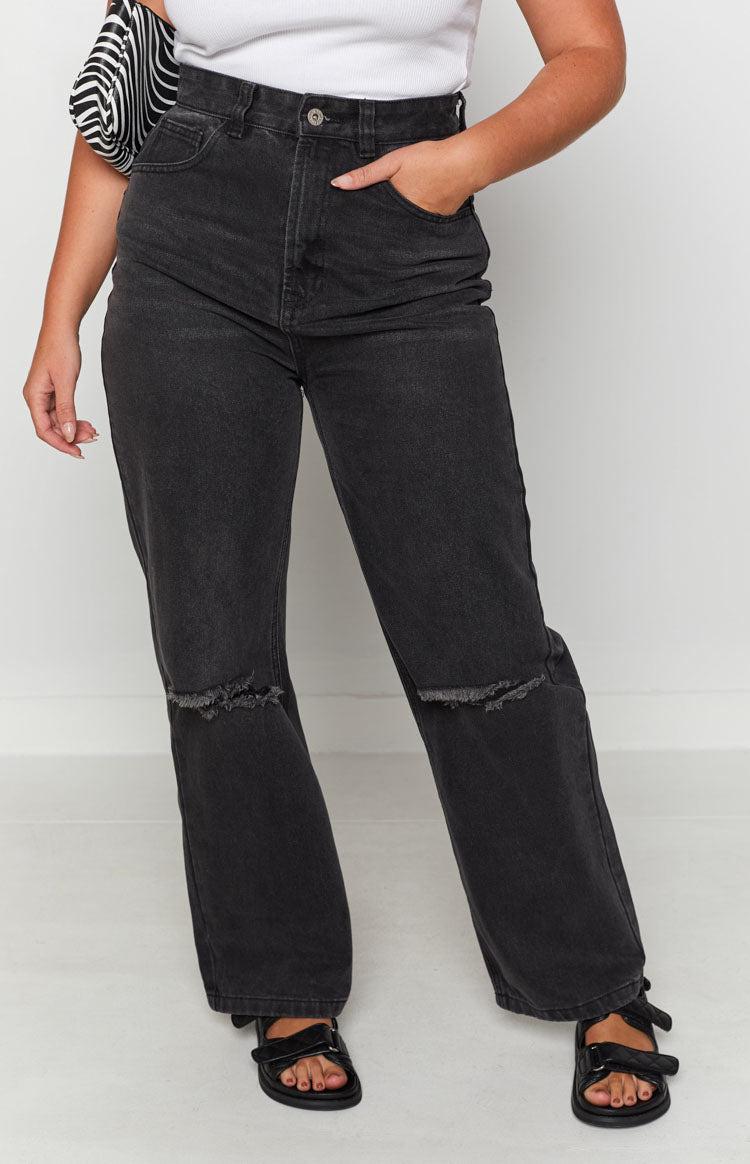 Robin Wide Leg Jeans Black Wash Product Image